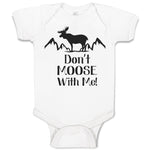Baby Clothes Don'T Moose with Me! Silhouette Elk with Horns Side View Cotton