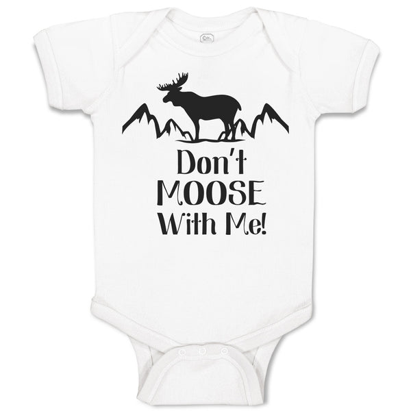 Baby Clothes Don'T Moose with Me! Silhouette Elk with Horns Side View Cotton