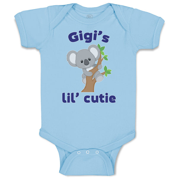 Baby Clothes Gigi's Lil' Cutie Koala Bear on Wood Branch with Green Leaves