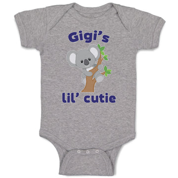 Baby Clothes Gigi's Lil' Cutie Koala Bear on Wood Branch with Green Leaves