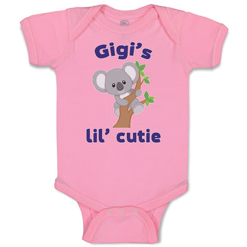 Baby Clothes Gigi's Lil' Cutie Koala Bear on Wood Branch with Green Leaves