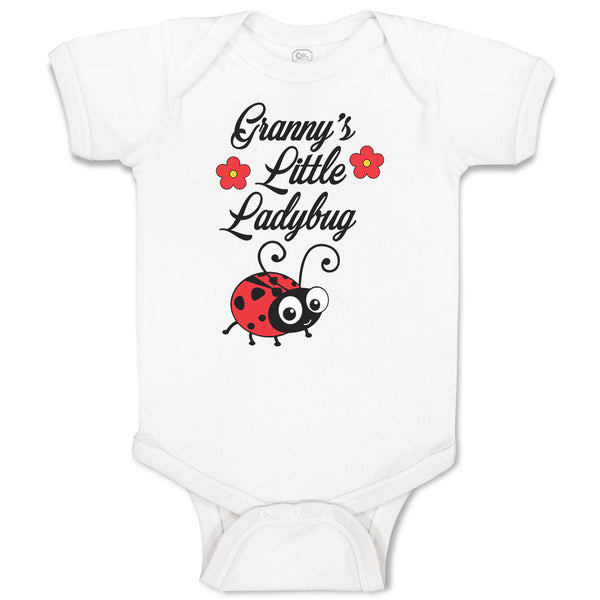 Baby Clothes Cute Granny's Little Ladybug Insect with Flowers Baby Bodysuits