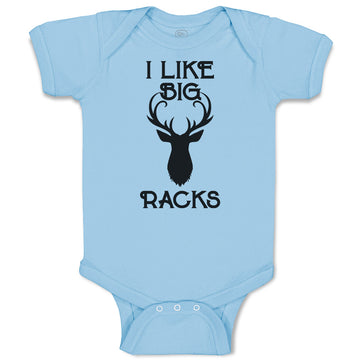 Baby Clothes I like Big Racks Deer A Silhouette Head and Horns Baby Bodysuits