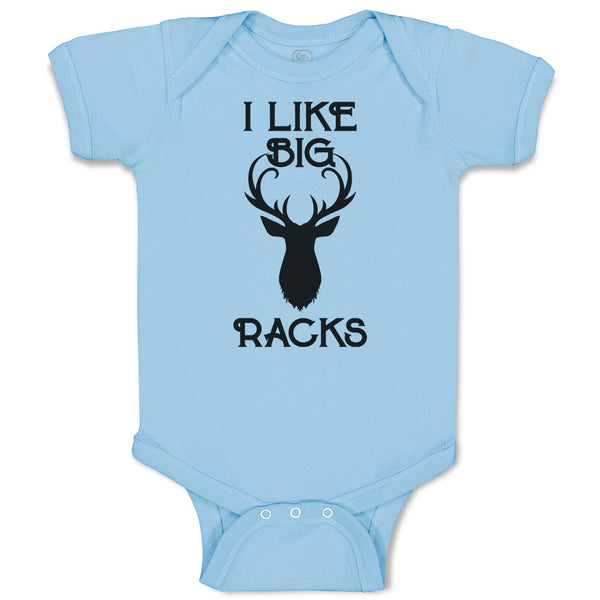 Baby Clothes I like Big Racks Deer A Silhouette Head and Horns Baby Bodysuits