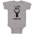 Baby Clothes I like Big Racks Deer A Silhouette Head and Horns Baby Bodysuits