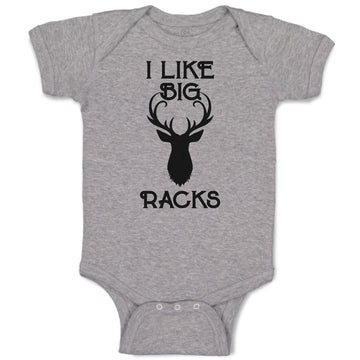 Baby Clothes I like Big Racks Deer A Silhouette Head and Horns Baby Bodysuits