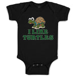 Baby Clothes I like Turtles Cute and Funny Smiling Baby Bodysuits Cotton