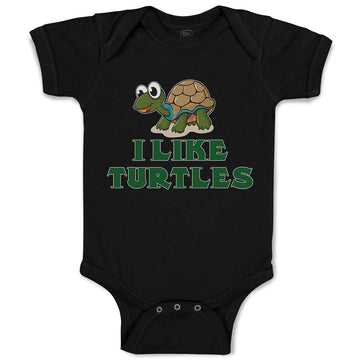Baby Clothes I like Turtles Cute and Funny Smiling Baby Bodysuits Cotton