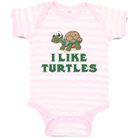 Baby Clothes I like Turtles Cute and Funny Smiling Baby Bodysuits Cotton