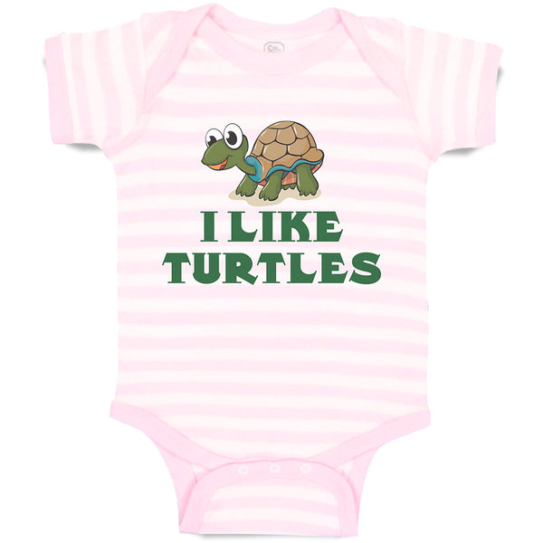 Baby Clothes I like Turtles Cute and Funny Smiling Baby Bodysuits Cotton