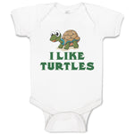 Baby Clothes I like Turtles Cute and Funny Smiling Baby Bodysuits Cotton