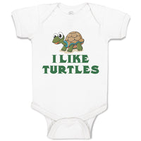 Baby Clothes I like Turtles Cute and Funny Smiling Baby Bodysuits Cotton