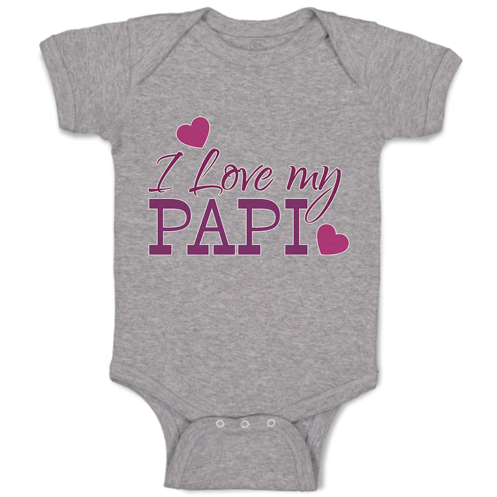 I Love My Papa Baby Bodysuit - Heart Design Onesie For Valentine's Day