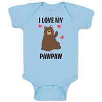 Baby Clothes I Love My Paw Paw Bear Love Towards Daddy Baby Bodysuits Cotton