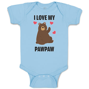 Baby Clothes I Love My Paw Paw Bear Love Towards Daddy Baby Bodysuits Cotton