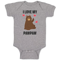 Baby Clothes I Love My Paw Paw Bear Love Towards Daddy Baby Bodysuits Cotton