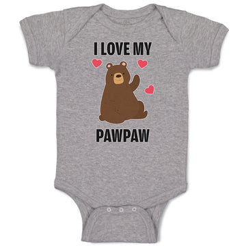 Baby Clothes I Love My Paw Paw Bear Love Towards Daddy Baby Bodysuits Cotton