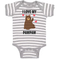Baby Clothes I Love My Paw Paw Bear Love Towards Daddy Baby Bodysuits Cotton