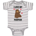 Baby Clothes I Love My Paw Paw Bear Love Towards Daddy Baby Bodysuits Cotton