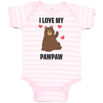 Baby Clothes I Love My Paw Paw Bear Love Towards Daddy Baby Bodysuits Cotton