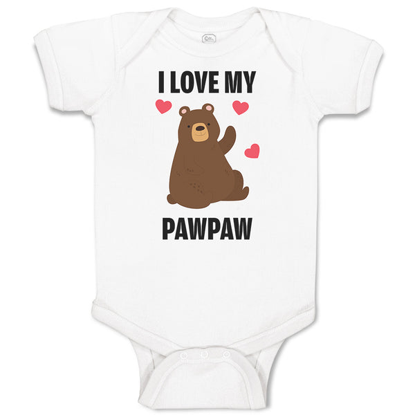 Baby Clothes I Love My Paw Paw Bear Love Towards Daddy Baby Bodysuits Cotton