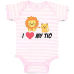 Baby Clothes I Love My Tio Cute Funny Lions Sitting Baby Bodysuits Cotton