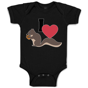 Baby Clothes I Love Cute Squirrel Eating Acorn Wild Animal Baby Bodysuits Cotton