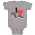 Baby Clothes I Love Cute Squirrel Eating Acorn Wild Animal Baby Bodysuits Cotton