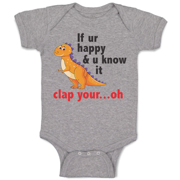 Baby Clothes Ur U Clap Your Oh Tyrannosaurus Rex Dinosaur Jurassic Cotton
