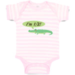 Baby Clothes Green Animated Crocodile I'M 1 2! Age Baby Bodysuits Cotton