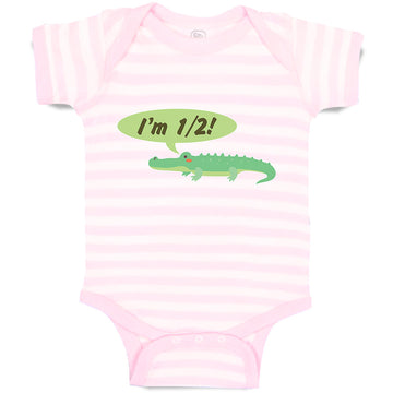 Baby Clothes Green Animated Crocodile I'M 1 2! Age Baby Bodysuits Cotton