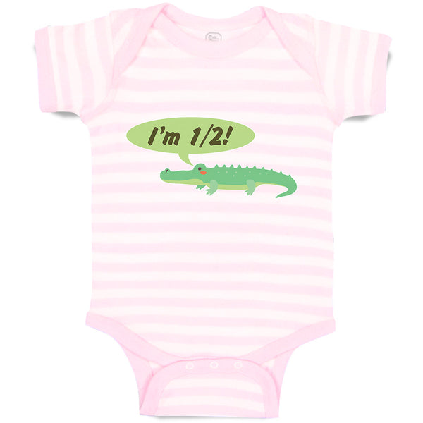 Baby Clothes Green Animated Crocodile I'M 1 2! Age Baby Bodysuits Cotton
