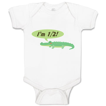 Baby Clothes Green Animated Crocodile I'M 1 2! Age Baby Bodysuits Cotton