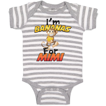 Baby Clothes I'M Bananas for Mimi Playful Wild Monkey Holding Banana Cotton