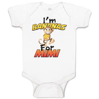 Baby Clothes I'M Bananas for Mimi Playful Wild Monkey Holding Banana Cotton