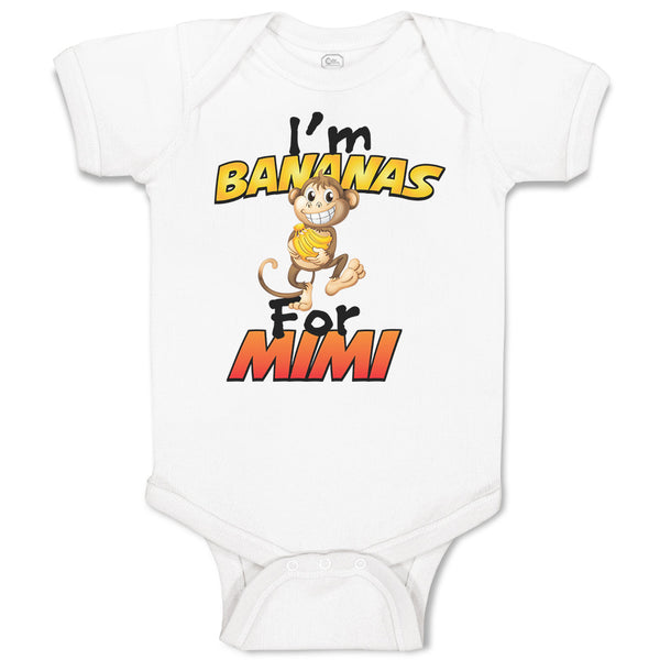 Baby Clothes I'M Bananas for Mimi Playful Wild Monkey Holding Banana Cotton