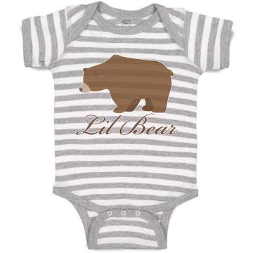Baby Clothes Lil Brown Bear's Side View Wild Animal Baby Bodysuits Cotton