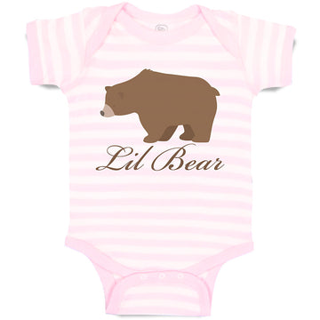 Baby Clothes Lil Brown Bear's Side View Wild Animal Baby Bodysuits Cotton