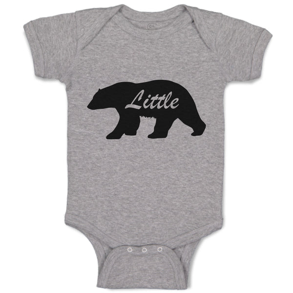 Baby Clothes Little Silhouette Bear Side View Wild Animal Baby Bodysuits Cotton