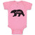 Baby Clothes Little Silhouette Bear Side View Wild Animal Baby Bodysuits Cotton