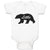 Baby Clothes Little Silhouette Bear Side View Wild Animal Baby Bodysuits Cotton