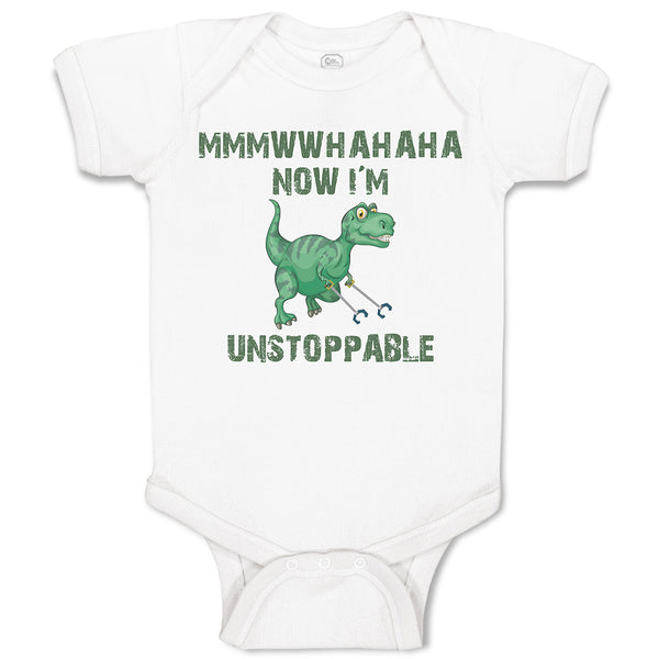 Baby Clothes Mmmwwhahaha Now I'M Unstoppable Angry Dinosaur with Walking Stick