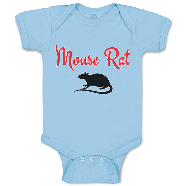 Baby Clothes The Black Silhouette Mouse Rat Sitting with A Tail, Paws and Ears
