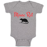 Baby Clothes The Black Silhouette Mouse Rat Sitting with A Tail, Paws and Ears