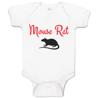 Baby Clothes The Black Silhouette Mouse Rat Sitting with A Tail, Paws and Ears