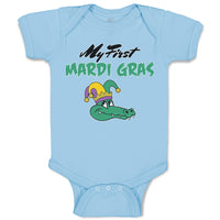 Baby Clothes My First Mardi Gras Celebration Usa Crocodile Head with Hat Cotton