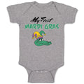 Baby Clothes My First Mardi Gras Celebration Usa Crocodile Head with Hat Cotton