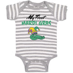 Baby Clothes My First Mardi Gras Celebration Usa Crocodile Head with Hat Cotton