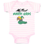 Baby Clothes My First Mardi Gras Celebration Usa Crocodile Head with Hat Cotton