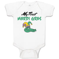Baby Clothes My First Mardi Gras Celebration Usa Crocodile Head with Hat Cotton